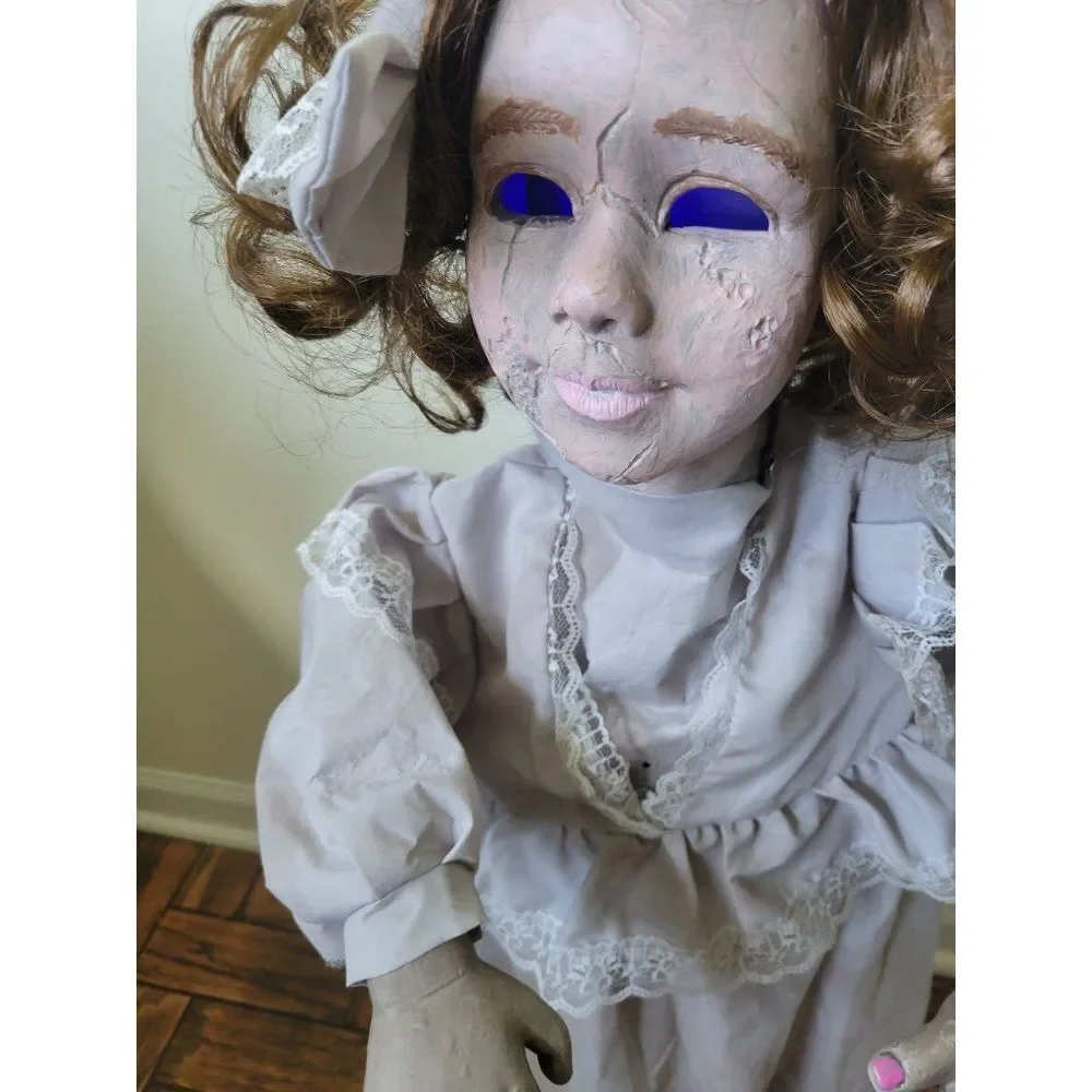 Halloween haunted child girl prop light‎ life size sound